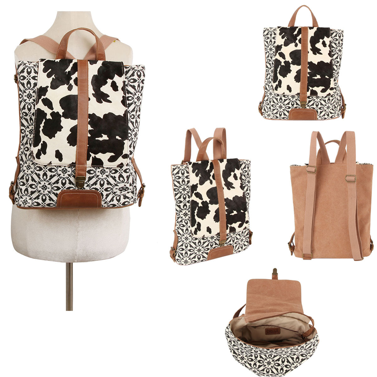 Cow Print Backpack