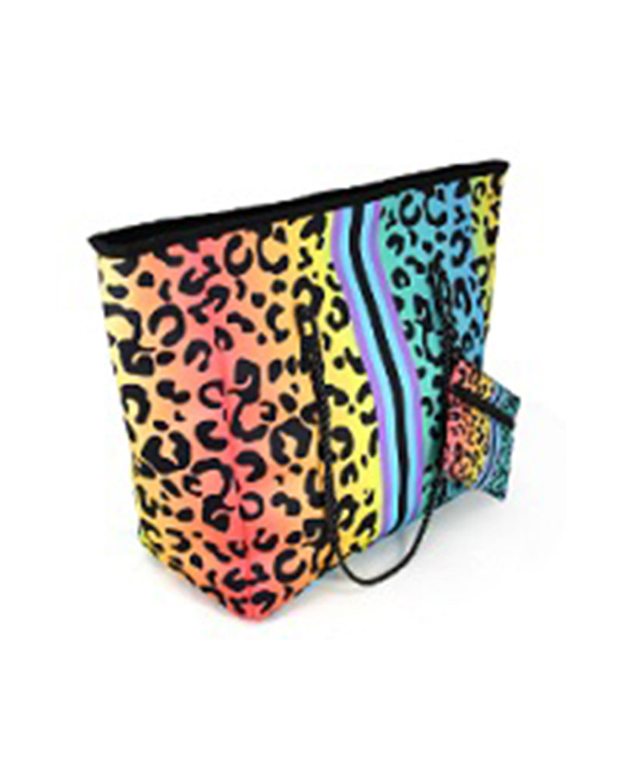 Neoprene Cheetah Print Shoulder Bag Tote Purse